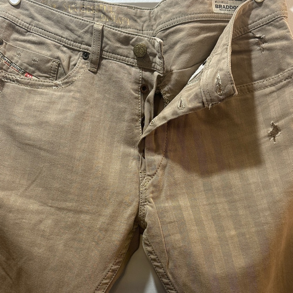 Diesel Braddom Men's Straight Fit Brown Jeans